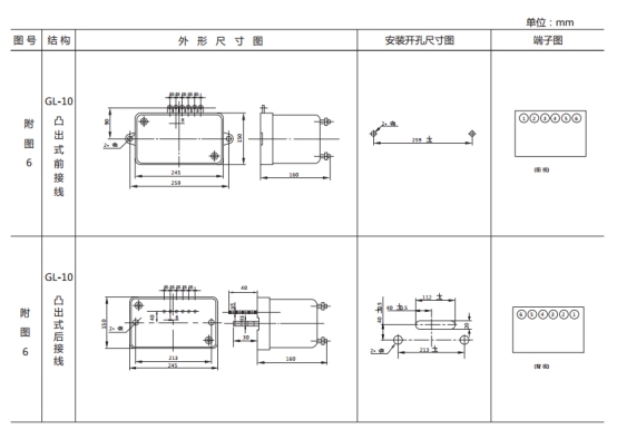 GL-16過流繼電器外形結(jié)構(gòu)及安裝尺寸圖片