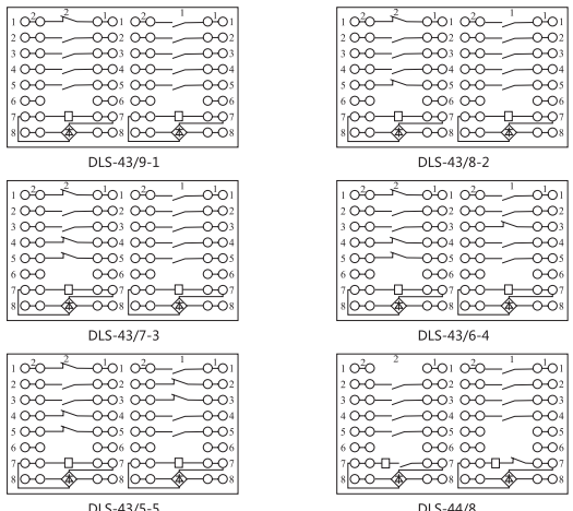 DLS-44/7-1雙位置繼電器內(nèi)部連接線圖片2