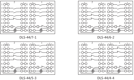 DLS-44/7-1雙位置繼電器內(nèi)部連接線圖片3