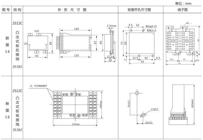 DZS-655中間繼電器外形及安裝尺寸圖片