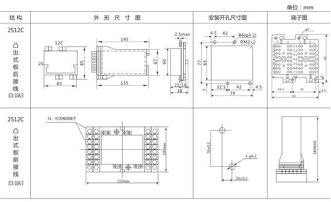 DZ-653中間繼電器外形及安裝尺寸圖片