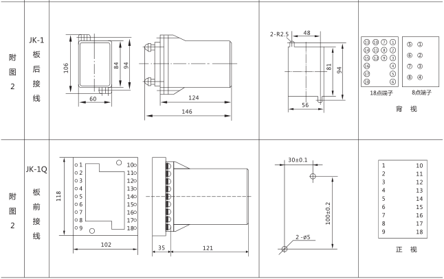 HJS(ZSJ)-10直流斷電延時(shí)繼電器外形及開孔尺寸圖片二