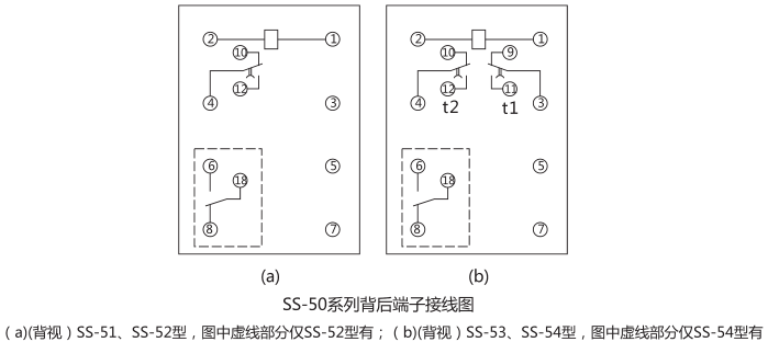 SS-53時(shí)間繼電器內(nèi)部接線圖及外引接線圖片